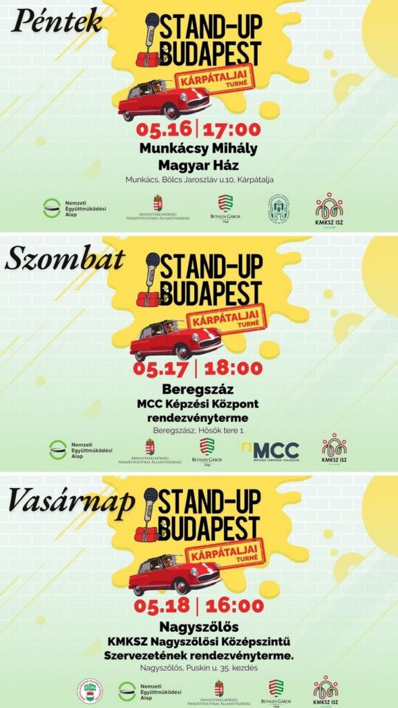 Stand-UP Budapest: Kárpátaljai turné helyszínein elhelyezett adományokat teljes egészében az Összefogunk Ádiért Alapítvány javára ajánlják fel